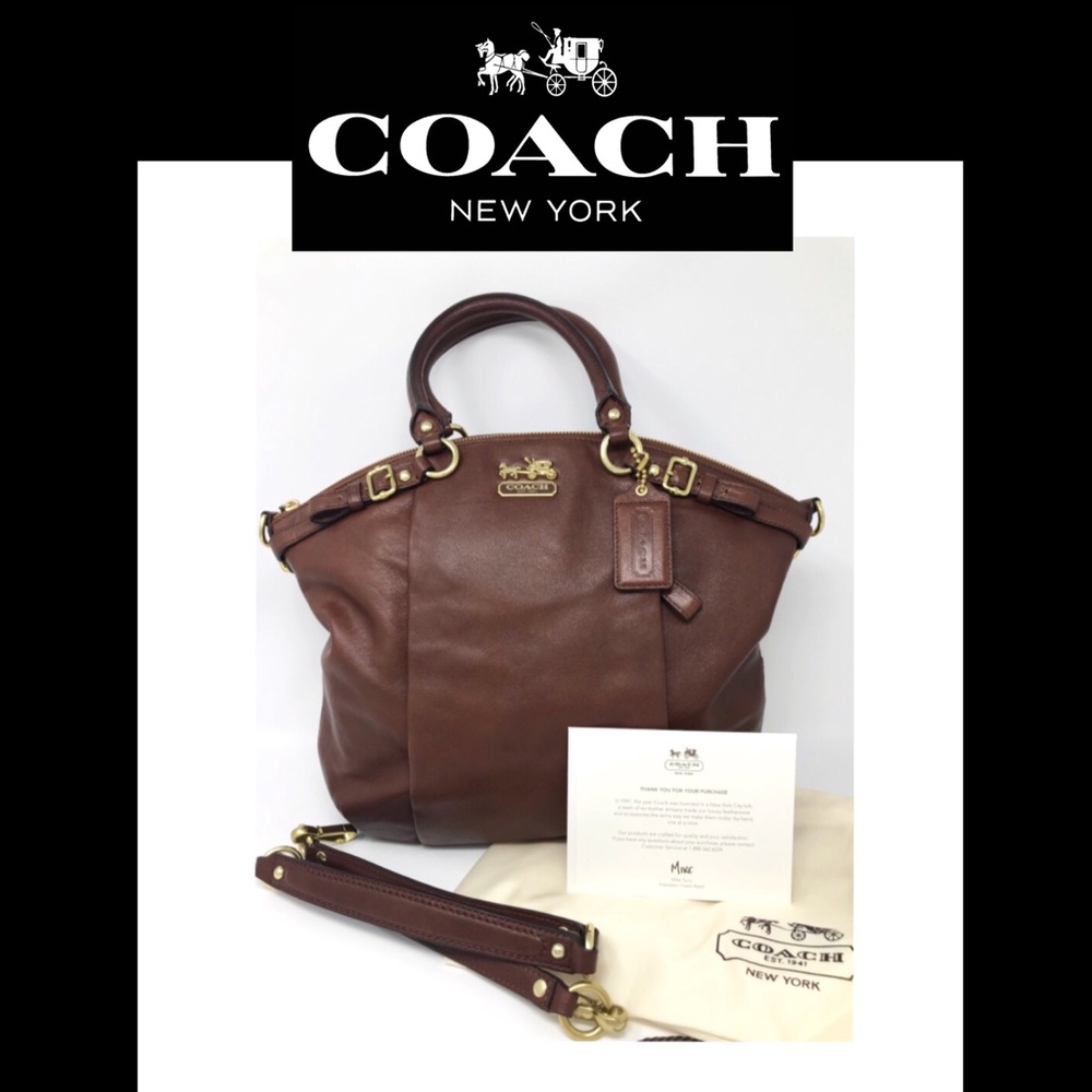 AUTHENTIC COACH MADISON LEATHER LINDSEY SATCHEL
